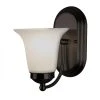 Cabernet Collection 1-Light Oil Rubbed Bronze Wall Sconce Light Fixture with White Marbleized Shade by Bel Air Lighting -GlowNest Shop rubbed oil bronze bel air lighting wall sconces 3501 rob 64 1000