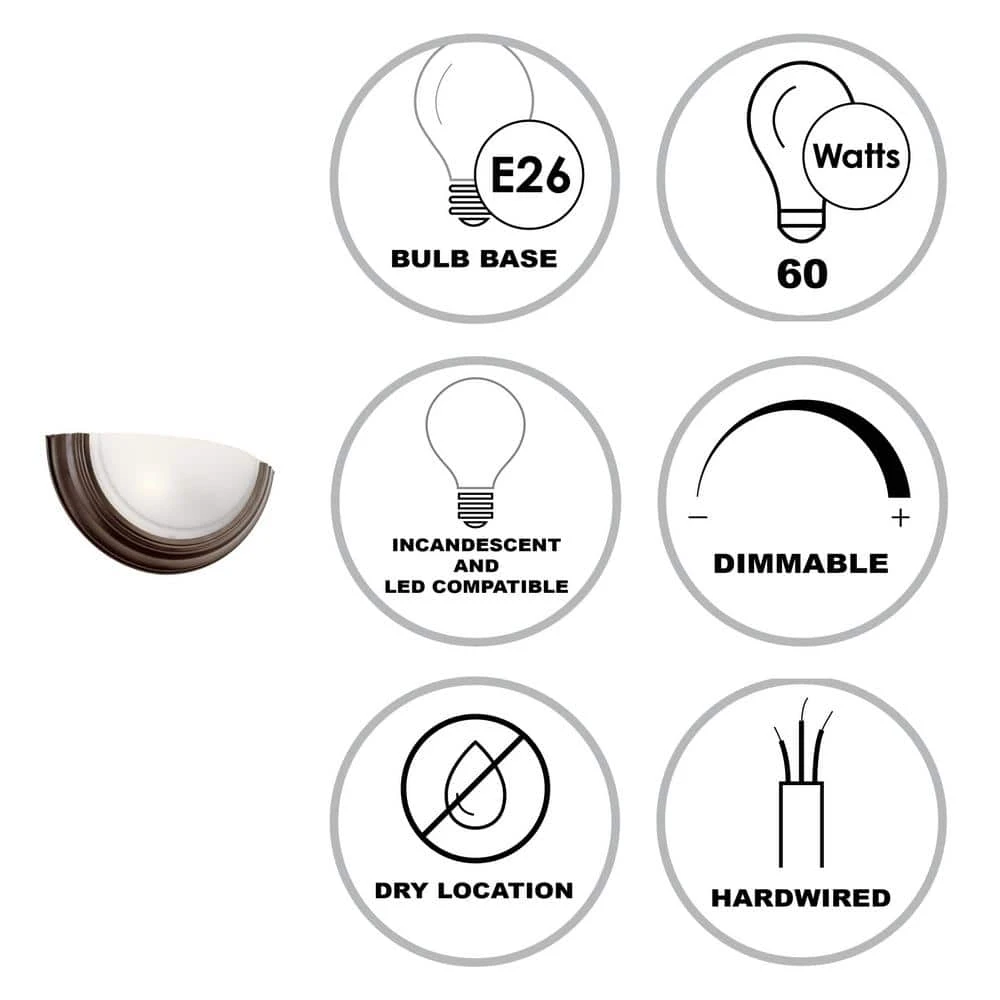 Ray 1-Light Rubbed Oil Bronze Wall Sconce with Frosted Glass by Bel Air Lighting 4 Ray 1-Light Rubbed Oil Bronze Wall Sconce with Frosted Glass by Bel Air Lighting - Image 2