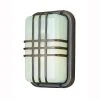 Walker 10 in. 1-Light Rust Rectangular Bulkhead Outdoor Wall Light with Ribbed Acrylic Shade by Bel Air Lighting -GlowNest Shop rust bel air lighting bulkhead lights 41104 rt 64 1000