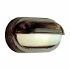 Mesa II 1-Light Rust Oval Bulkhead Outdoor Wall Light with Ribbed Glass by Bel Air Lighting -GlowNest Shop rust bel air lighting bulkhead lights 4125 rt 64 1000