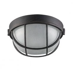 Aria 8 in. 1-Light Rust Round Bulkhead Outdoor Wall Light with Frosted Glass by Bel Air Lighting 15 Aria 8 in. 1-Light Rust Round Bulkhead Outdoor Wall Light with Frosted Glass by Bel Air Lighting -GlowNest Shop rust bel air lighting bulkhead lights 41505 rt 4f 1000