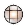Aria 8 in. 1-Light Rust Round Bulkhead Outdoor Wall Light with Frosted Glass by Bel Air Lighting