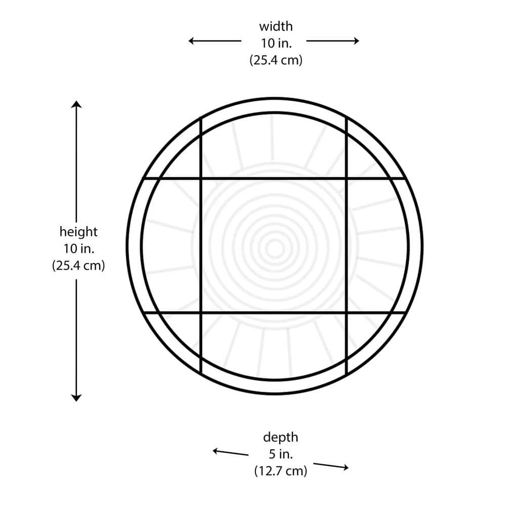Aria 10 in. 1-Light Rust Round Bulkhead Outdoor Wall Light with Frosted Glass by Bel Air Lighting 6 Aria 10 in. 1-Light Rust Round Bulkhead Outdoor Wall Light with Frosted Glass by Bel Air Lighting - Image 4