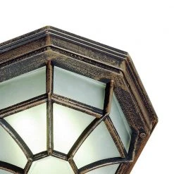 Benkert 9 in. 1-Light Rust Outdoor Flush Mount Ceiling Light with Frosted Glass by Bel Air Lighting -GlowNest Shop rust bel air lighting outdoor flush mount lights 40581 rt 4f 1000