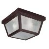 Samantha 2-Light Rust Outdoor Flush Mount Ceiling Light with Frosted Glass by Bel Air Lighting -GlowNest Shop rust bel air lighting outdoor flush mount lights 4902 rt 64 1000