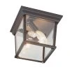 Ansel 10 in. 3-Light Rust Outdoor Flush Mount Ceiling Light with Clear Glass by Bel Air Lighting -GlowNest Shop rust bel air lighting outdoor flush mount lights 4905 rt 64 1000