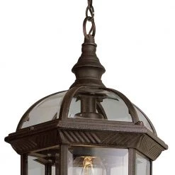 Wentworth 1-Light Rust Hanging Outdoor Pendant Light with Clear Glass by Bel Air Lighting -GlowNest Shop rust bel air lighting outdoor pendant lights 4183 rt 4f 1000