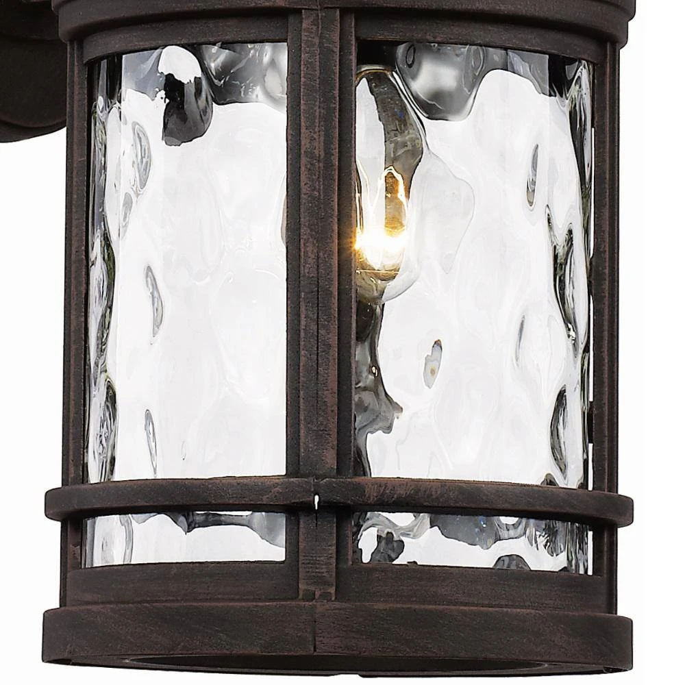 Boardwalk 16.25 in. 1-Light Rust Outdoor Wall Light Sconce Lantern with Water Glass by Bel Air Lighting 7 Boardwalk 16.25 in. 1-Light Rust Outdoor Wall Light Sconce Lantern with Water Glass by Bel Air Lighting - Image 5