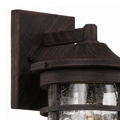 Avalon 7 in. 1-Light Rust Outdoor Wall Light Sconce Lantern with Crackled Glass by Bel Air Lighting -GlowNest Shop rust bel air lighting outdoor sconces 40380 rt 4f 1000
