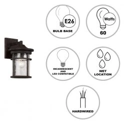 Avalon 7 in. 1-Light Rust Outdoor Wall Light Sconce Lantern with Crackled Glass by Bel Air Lighting -GlowNest Shop rust bel air lighting outdoor sconces 40380 rt 77 1000