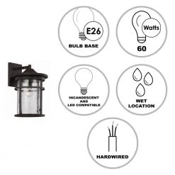 Avalon 9 in. 1-Light Rust Outdoor Wall Light Sconce Lantern with Crackled Glass by Bel Air Lighting -GlowNest Shop rust bel air lighting outdoor sconces 40381 rt 1d 1000