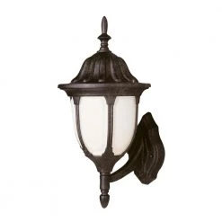 Hamilton 13 in. 1-Light Rust Outdoor Wall Light Coach Lantern with Opal Glass by Bel Air Lighting