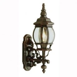 Francisco 1-Light Rust Outdoor Wall Light Coach Lantern with Clear Glass by Bel Air Lighting