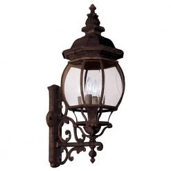 Francisco 4-Light Rust Outdoor Wall Light Coach Lantern with Clear Glass by Bel Air Lighting