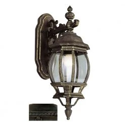 Francisco 1-Light Rust Outdoor Wall Light Sconce Lantern with Clear Glass by Bel Air Lighting