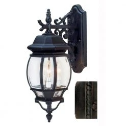 Francisco 3-Light Rust Outdoor Wall Light Sconce Lantern with Clear Glass by Bel Air Lighting