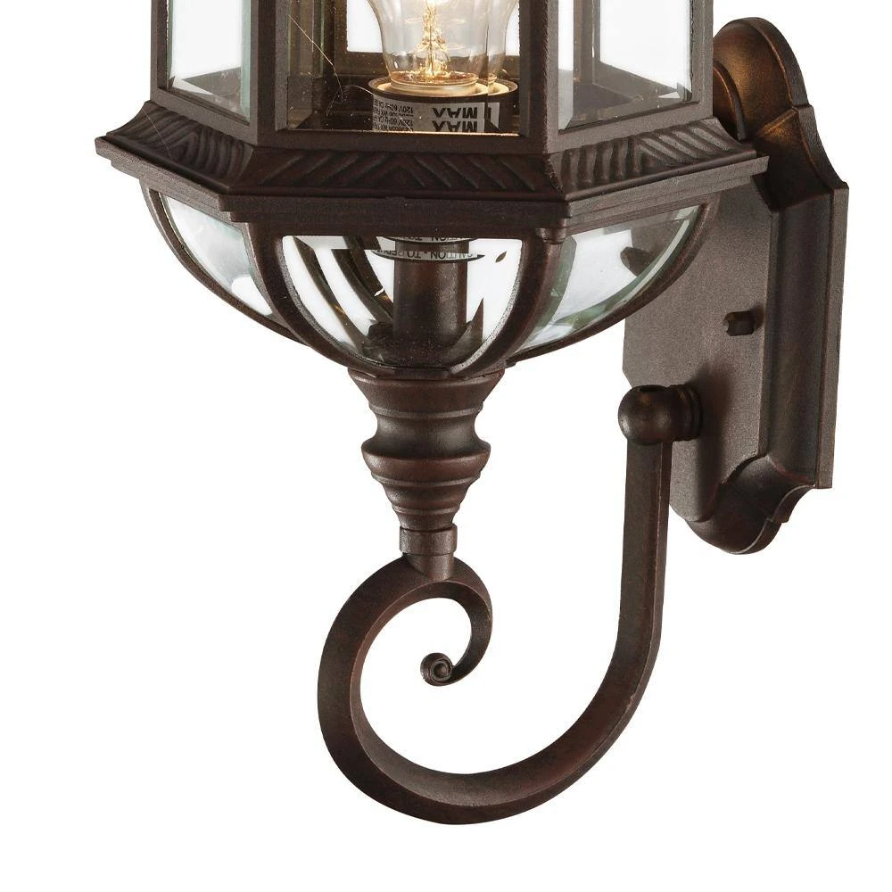 Wentworth 1-Light Large Rust Outdoor Wall Light Sconce Lantern with Clear Glass by Bel Air Lighting 11 Wentworth 1-Light Large Rust Outdoor Wall Light Sconce Lantern with Clear Glass by Bel Air Lighting - Image 9