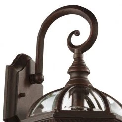 Wentworth 1-Light Small Rust Outdoor Wall Light Sconce Lantern with Clear Glass (2-Pack) by Bel Air Lighting -GlowNest Shop rust bel air lighting outdoor sconces 4181 2 rt 4f 1000