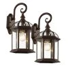 Wentworth 1-Light Small Rust Outdoor Wall Light Sconce Lantern with Clear Glass (2-Pack) by Bel Air Lighting -GlowNest Shop rust bel air lighting outdoor sconces 4181 2 rt 64 1000