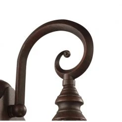 Wentworth 1-Light Small Rust Outdoor Wall Light Sconce Lantern with Clear Glass by Bel Air Lighting -GlowNest Shop rust bel air lighting outdoor sconces 4181 rt 4f 1000