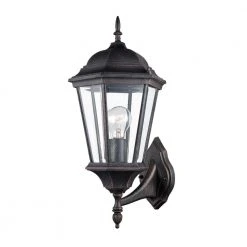 San Rafael 1-Light Rust Outdoor Wall Light Coach Lantern with Clear Glass by Bel Air Lighting