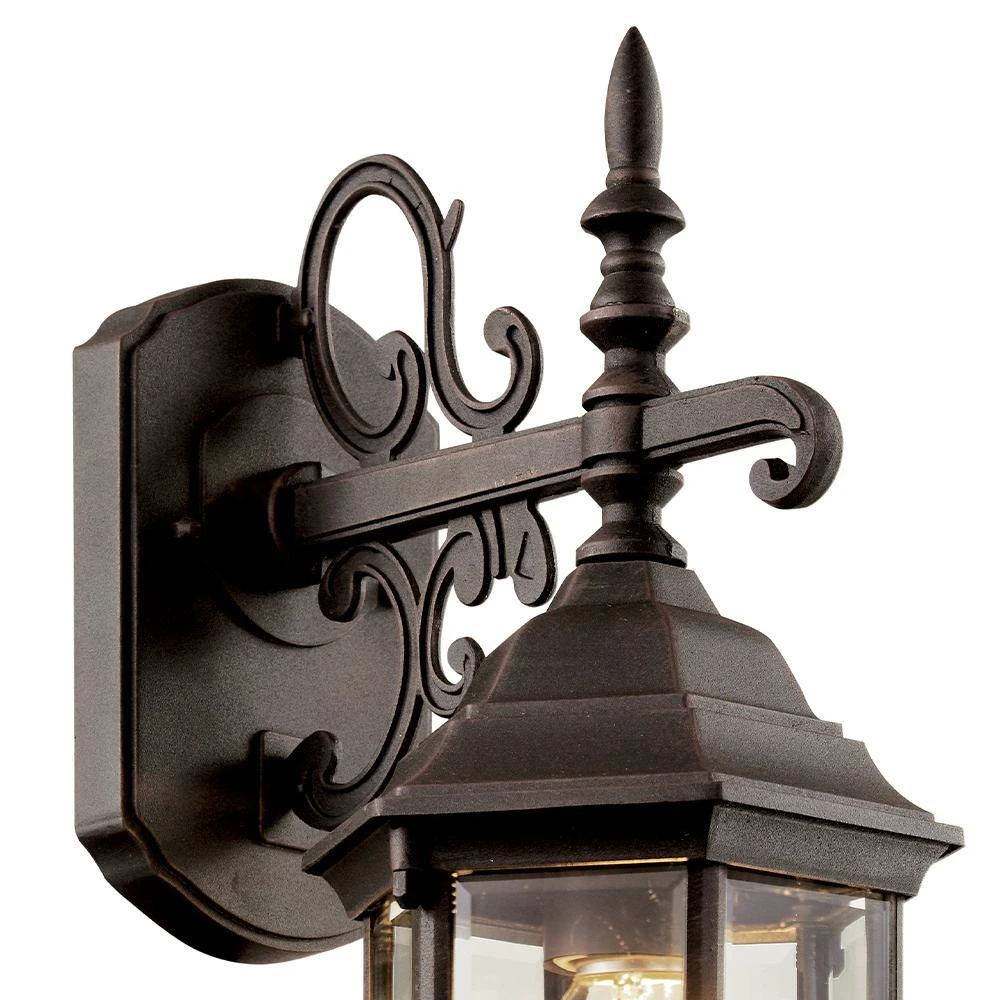 Josephine 19 in. 1-Light Rust Outdoor Wall Light Sconce Lantern with Clear Glass by Bel Air Lighting 7 Josephine 19 in. 1-Light Rust Outdoor Wall Light Sconce Lantern with Clear Glass by Bel Air Lighting - Image 5