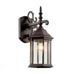 Josephine 19 in. 1-Light Rust Outdoor Wall Light Sconce Lantern with Clear Glass by Bel Air Lighting