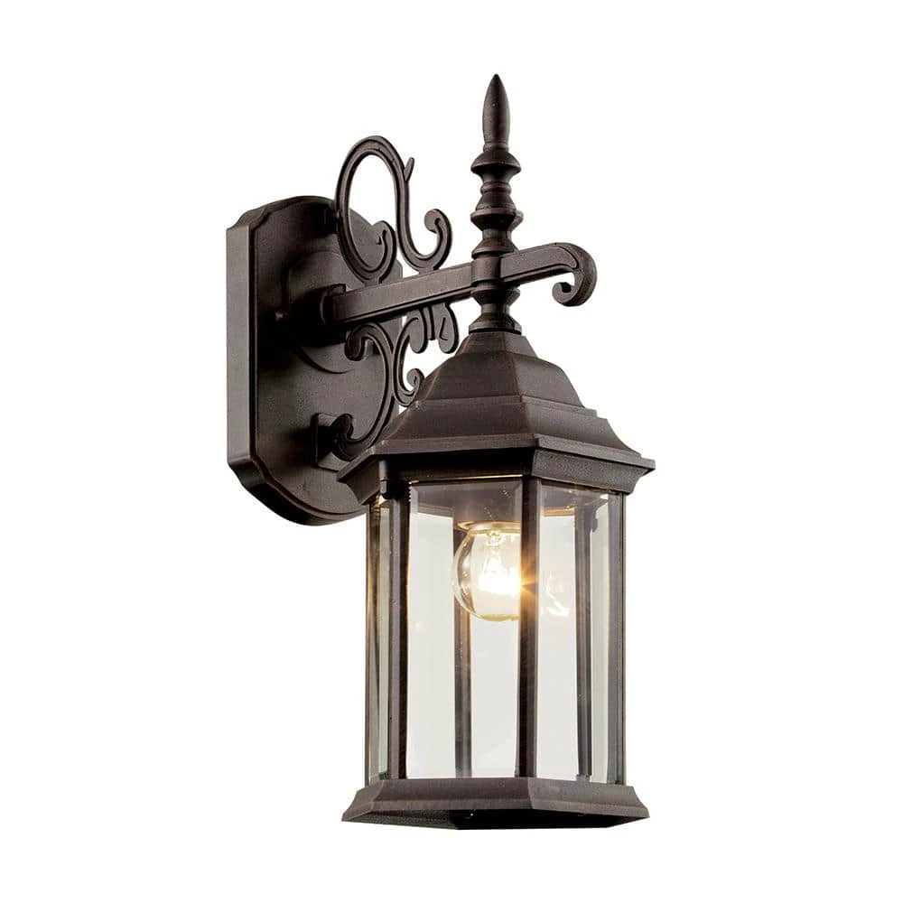 Josephine 19 in. 1-Light Rust Outdoor Wall Light Sconce Lantern with Clear Glass by Bel Air Lighting 3 Josephine 19 in. 1-Light Rust Outdoor Wall Light Sconce Lantern with Clear Glass by Bel Air Lighting
