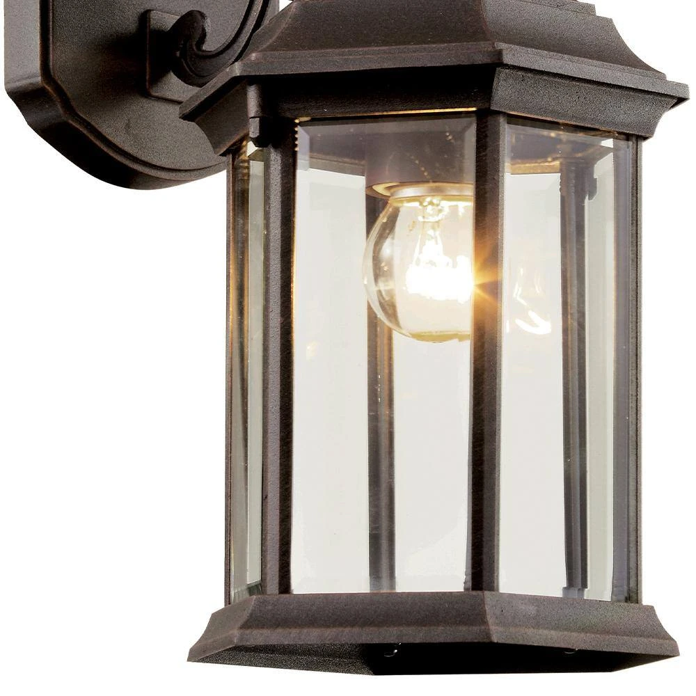 Josephine 19 in. 1-Light Rust Outdoor Wall Light Sconce Lantern with Clear Glass by Bel Air Lighting 6 Josephine 19 in. 1-Light Rust Outdoor Wall Light Sconce Lantern with Clear Glass by Bel Air Lighting - Image 4