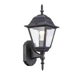 Argyle 1-Light Rust Outdoor Wall Light Coach Lantern with Clear Glass by Bel Air Lighting