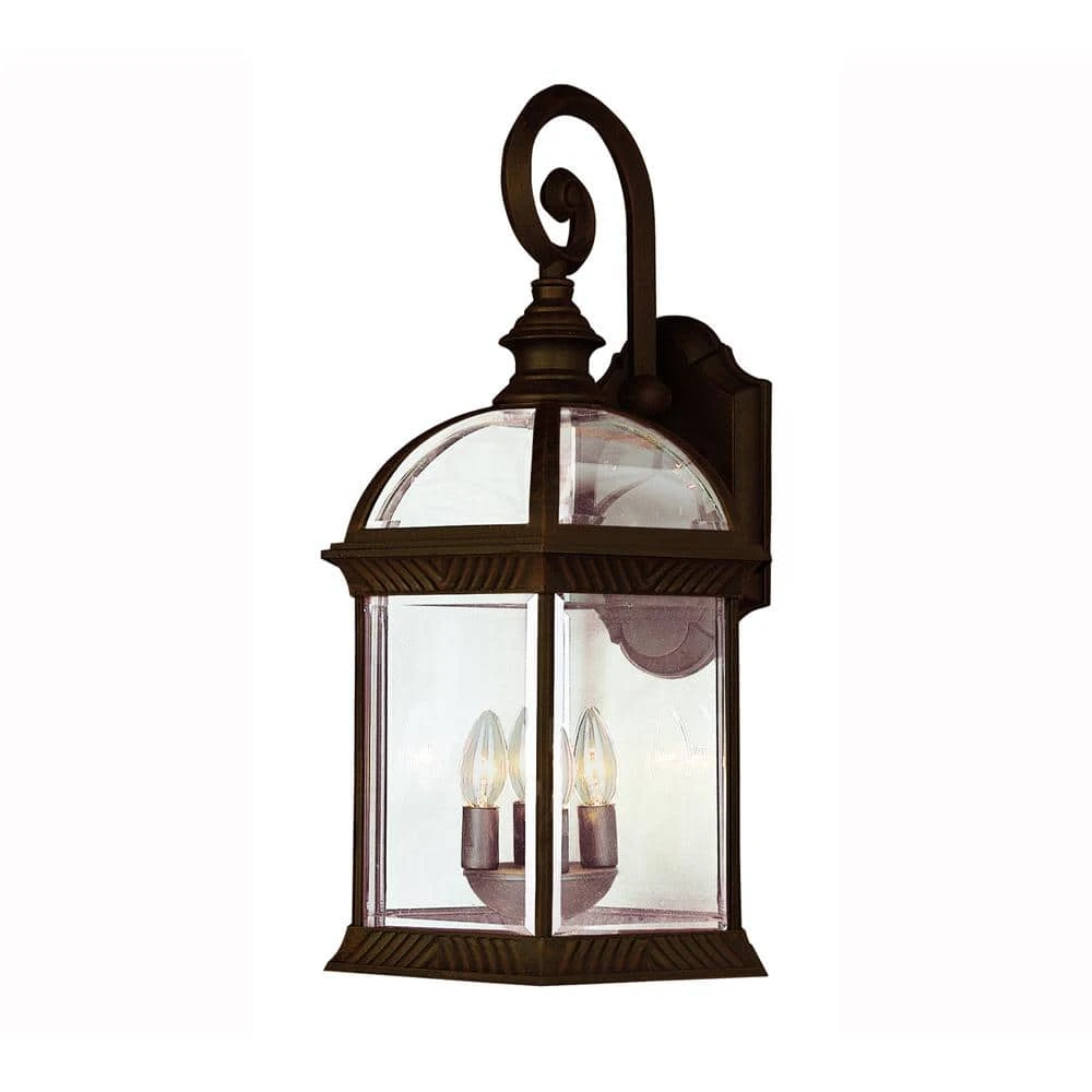 Wentworth 3-Light Medium Rust Outdoor Wall Light Sconce Lantern with Clear Glass by Bel Air Lighting 3 Wentworth 3-Light Medium Rust Outdoor Wall Light Sconce Lantern with Clear Glass by Bel Air Lighting