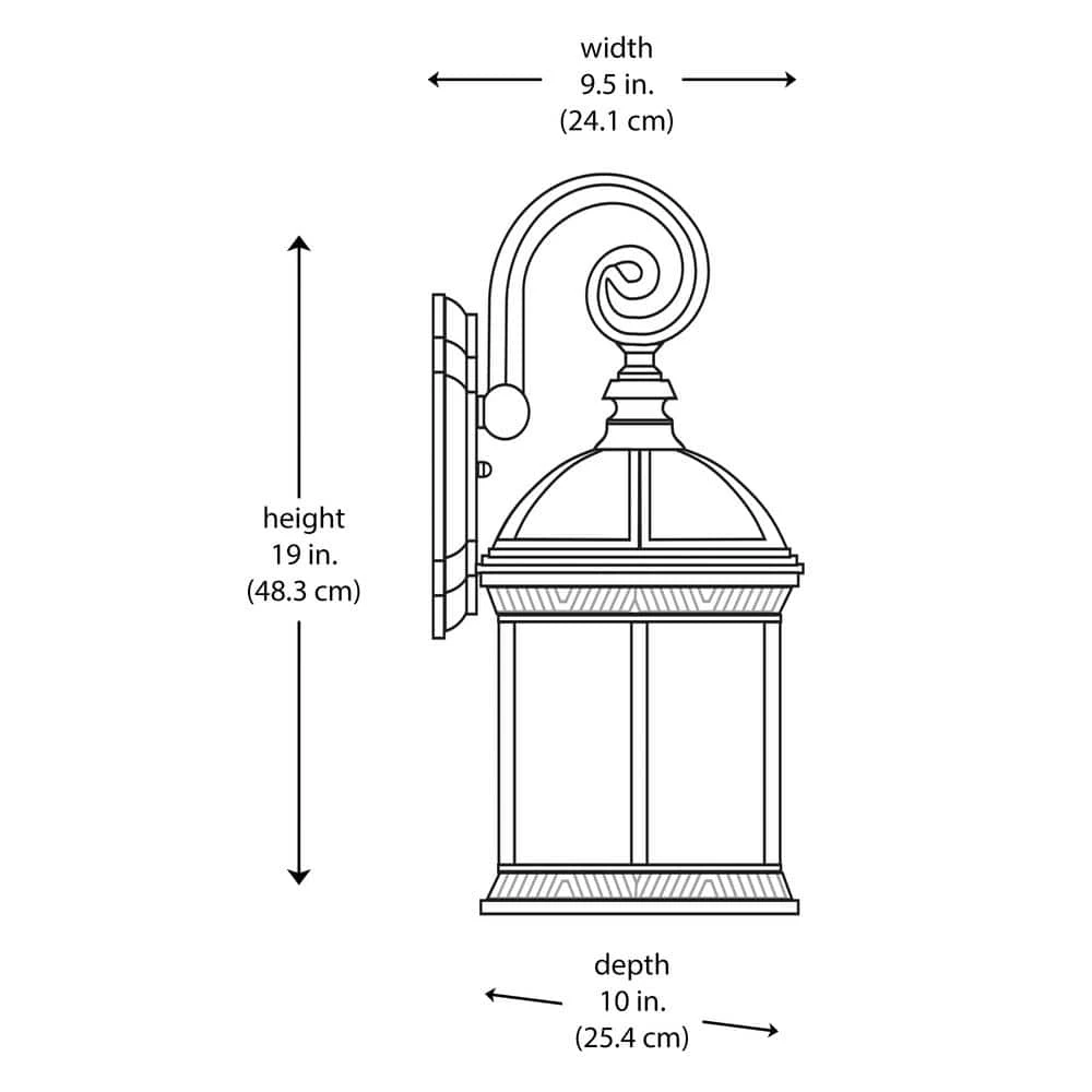 Wentworth 3-Light Medium Rust Outdoor Wall Light Sconce Lantern with Clear Glass by Bel Air Lighting 5 Wentworth 3-Light Medium Rust Outdoor Wall Light Sconce Lantern with Clear Glass by Bel Air Lighting - Image 3