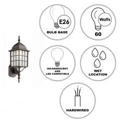 San Gabriel 1-Light Rust Outdoor Wall Light Coach Lantern with Frosted Glass by Bel Air Lighting -GlowNest Shop rust bel air lighting outdoor sconces 4420 rt 40 1000