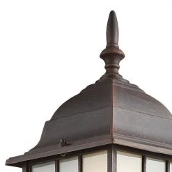 San Gabriel 1-Light Rust Outdoor Wall Light Coach Lantern with Frosted Glass by Bel Air Lighting -GlowNest Shop rust bel air lighting outdoor sconces 4420 rt c3 1000