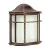 Andrews 1-Light Rust Outdoor Wall Light Pocket Sconce Lantern with Frosted Acrylic Shade by Bel Air Lighting