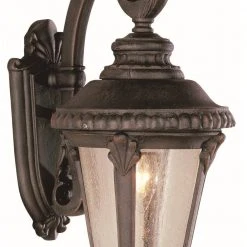 Commons 1-Light Rust Outdoor Wall Light Sconce Lantern with Seeded Glass by Bel Air Lighting -GlowNest Shop rust bel air lighting outdoor sconces 5043 rt 4f 1000