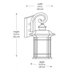 San Miguel 16.6 in. 1-Light Rust Outdoor Wall Light Sconce Lantern with Tea Stained Glass by Bel Air Lighting -GlowNest Shop rust bel air lighting outdoor sconces 5821 rt 1f 1000