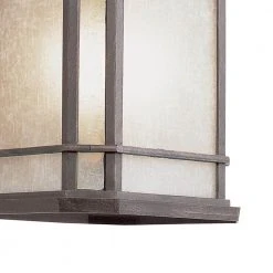 San Miguel 16.6 in. 1-Light Rust Outdoor Wall Light Sconce Lantern with Tea Stained Glass by Bel Air Lighting -GlowNest Shop rust bel air lighting outdoor sconces 5821 rt 4f 1000