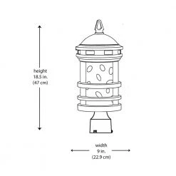 Boardwalk 18.5 in. 1-Light Rust Outdoor Lamp Post Lantern Mount with Water Glass by Bel Air Lighting -GlowNest Shop rust bel air lighting post lanterns 40373 rt c3 1000
