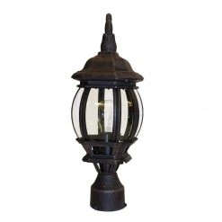 Parsons 1-Light Rust Outdoor Lamp Lantern Mount with Clear Glass by Bel Air Lighting