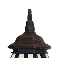 Parsons 1-Light Rust Outdoor Lamp Lantern Mount with Clear Glass by Bel Air Lighting -GlowNest Shop rust bel air lighting post lanterns 4060 rt c3 1000