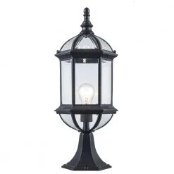 Wentworth 1-Light Rust Outdoor Lamp Post Lantern Mount with Clear Glass by Bel Air Lighting
