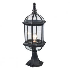 Wentworth 1-Light Rust Outdoor Lamp Post Lantern Mount with Clear Glass by Bel Air Lighting -GlowNest Shop rust bel air lighting post lanterns 4182 rt c3 1000