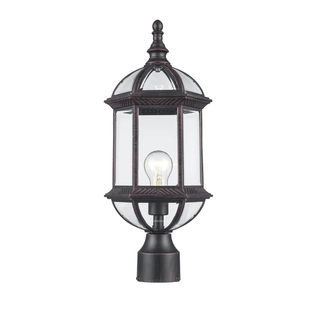 Wentworth 1-Light Rust Outdoor Lamp Post Lantern Mount with Clear Glass by Bel Air Lighting 3 Wentworth 1-Light Rust Outdoor Lamp Post Lantern Mount with Clear Glass by Bel Air Lighting