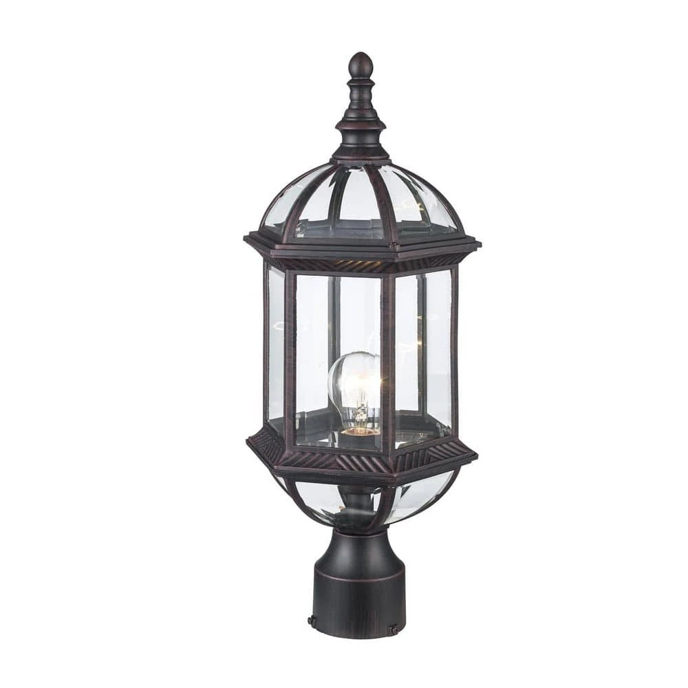 Wentworth 1-Light Rust Outdoor Lamp Post Lantern Mount with Clear Glass by Bel Air Lighting 8 Wentworth 1-Light Rust Outdoor Lamp Post Lantern Mount with Clear Glass by Bel Air Lighting - Image 6