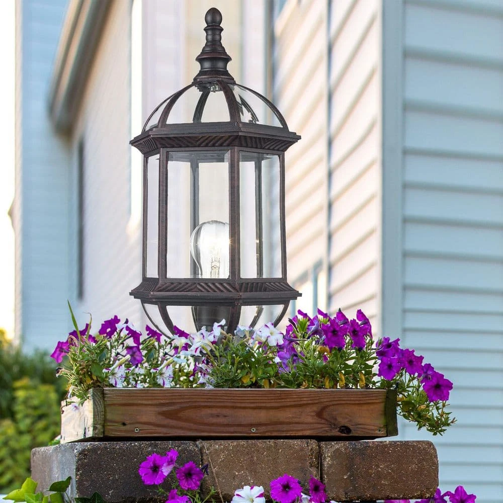 Wentworth 1-Light Rust Outdoor Lamp Post Lantern Mount with Clear Glass by Bel Air Lighting 4 Wentworth 1-Light Rust Outdoor Lamp Post Lantern Mount with Clear Glass by Bel Air Lighting - Image 2