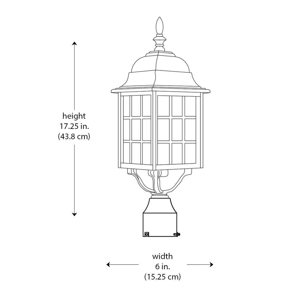 San Gabriel 1-Light Rust Outdoor Lamp Post Lantern Mount with Frosted Glass by Bel Air Lighting 7 San Gabriel 1-Light Rust Outdoor Lamp Post Lantern Mount with Frosted Glass by Bel Air Lighting - Image 5