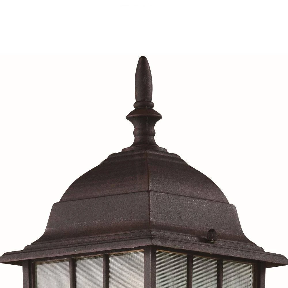 San Gabriel 1-Light Rust Outdoor Lamp Post Lantern Mount with Frosted Glass by Bel Air Lighting 6 San Gabriel 1-Light Rust Outdoor Lamp Post Lantern Mount with Frosted Glass by Bel Air Lighting - Image 4