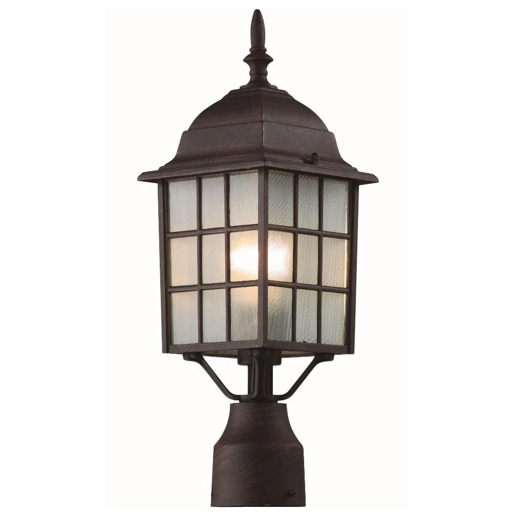 San Gabriel 1-Light Rust Outdoor Lamp Post Lantern Mount with Frosted Glass by Bel Air Lighting 3 San Gabriel 1-Light Rust Outdoor Lamp Post Lantern Mount with Frosted Glass by Bel Air Lighting