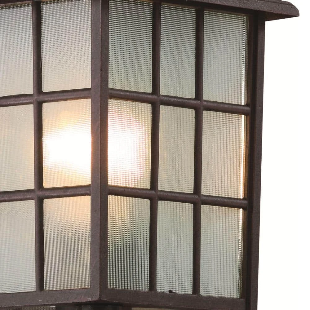 San Gabriel 1-Light Rust Outdoor Lamp Post Lantern Mount with Frosted Glass by Bel Air Lighting 5 San Gabriel 1-Light Rust Outdoor Lamp Post Lantern Mount with Frosted Glass by Bel Air Lighting - Image 3